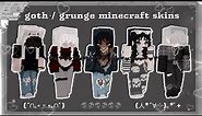 ˚*･༓☾ goth/dark/grunge aesthetic minecraft skins || w/ links 🖤🕸️