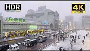 Tokyo Walk - Snowy day in Tokyo (Shinjuku), Japan - 4K HDR