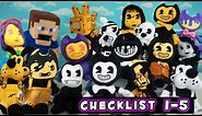 Bendy and the Ink Machine Dark Revival COMPLETE Plush Checklist Series 1-5