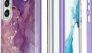 Esdot for Samsung Galaxy S23 Case,Military Grade Passing 21ft Drop Test,Rugged Cover with Fashionable Designs for Women Girls,Protective Phone Case for Galaxy S23 6.1" Glitter Purple Marble