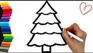 How to draw a Rainbow Christmas Tree | CHRISTMAS | EASY | learn colors for kids and toddlers