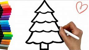 How to draw a Rainbow Christmas Tree | CHRISTMAS | EASY | learn colors for kids and toddlers