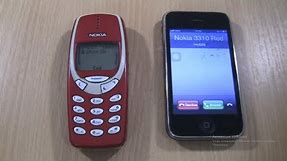 Incoming call & Outgoing call at the Same time Iphone 3Gs ios 6+Nokia 3310 RED