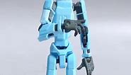 Robot Action Figure, 3D Printed with Full Articulation for Stop Motion Animation (Gray)