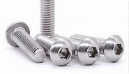 1/4-20 x 1" Button Head Socket Cap Bolts Screws, 304 Stainless Steel 18-8, Allen Hex Drive, Bright Finish, Fully Machine Thread, Pack of 25