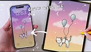 Drawing a cute wallpaper for iPhone 14 Pro ✨ Draw with me - step by step Procreate tutorial