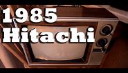 A 1985 Hitachi Woodgrain CRT TV