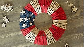 Stars and Stripes Americana Clothespin Wreath Tutorial