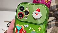 LELEBEAR Christmas Phone Case, Christmas Tree Pendant Flip Mirror Case Cover Suitable for iPhone 15 14 13 12 Series (Holiday red, 13 ProMax)