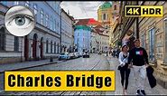 Charles Bridge and Lesser Town of Prague Walking Tour 🇨🇿 Czech Republic in 4k HDR ASMR