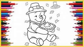 Happy Thanksgiving Coloring Pages | Winnie The Pooh | Autumn Coloring Book