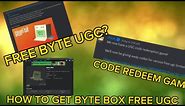 Free byte ugc? | New Code Game? | How to get byte box | Tower heroes
