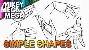 How To Draw HANDS - EASY SIMPLE BASIC SHAPES IN ANIME MANGA