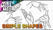 How To Draw HANDS - EASY SIMPLE BASIC SHAPES IN ANIME MANGA
