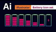 How to create Battery icon set - Adobe Illustrator Tutorial