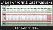 Profit & Loss Statement in Google Sheets in Under 15 minutes! Tutorial & Free Template