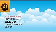 How to Create Vector Clouds with Blue Sky Background Design in Adobe Illustrator