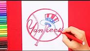 How to draw New York Yankees Logo (MLB Team)