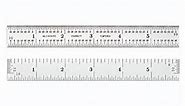 Starrett Spring Tempered Steel Rule with Satin Chrome Finish, Quick Reading and Inch Graduations - 6" Length, 4R Graduation Type, 3/64" Thickness - C604RE-6