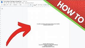 How to Make a Title Page on Google Docs