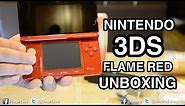Nintendo 3DS (Flame Red) unboxing