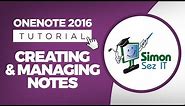Microsoft OneNote 2016 Tutorial for Beginners - Create and Manage Notes