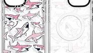 GULTMEE Magnetic for iPhone 14 Pro Max Case Cute Pink Sharks Print [Compatible with MagSafe][Military-Grade Drop Tested] Shockproof Protective Slim Cover for iPhone 14 Pro Max 6.7 inch Women Girls