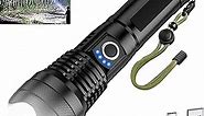 Rechargeable Flashlights 900,000 High Lumens, LED Powerful Tactical Flash Light Battery Powered, Small Handheld Light with 5 Modes, Zoomable, IPX6 Waterproof, Hard Box for Outdoor Emergency