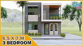 (6.5x7 meters) 2 Storey Modern Minimalist House Design | 3 Bedroom with balcony