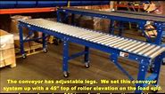HEAVY DUTY GRAVITY ROLLER CONVEYOR WITH CASTERS USED AT WAREHOUSE DOCKS