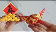 CNY hongbao origami Gold ingot for Chinese New Year | Angbow decor