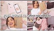 PINK IPHONE 13 UNBOXING + PHONE CASE COLLECTION