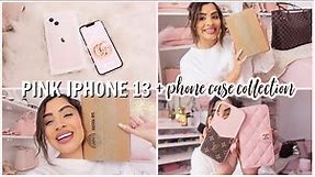 PINK IPHONE 13 UNBOXING + PHONE CASE COLLECTION