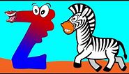 Learn the Alphabet Animals - Letter Z - ZEBRA