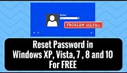 Reset Password in Windows XP, Vista, 7 For FREE by Britec