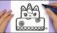 How to Draw a Cute Unicorn Cake - Happy Drawings Unicorn - By Rizzo Chris