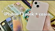 new iPhone 13 Pink 256 gb plus aesthetic phone cases ✨unboxing