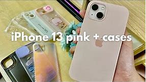 new iPhone 13 Pink 256 gb plus aesthetic phone cases ✨unboxing