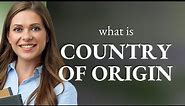 Country of origin • what is COUNTRY OF ORIGIN definition