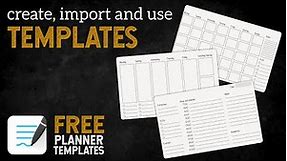 Creating and importing notebook templates | Goodnotes 5 iPad tutorial | Free planner templates