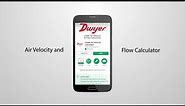 Dwyer Instruments' HVAC Air Velocity and Flow Calculator App
