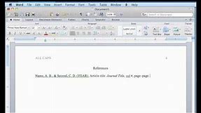 APA Format in Word for Mac