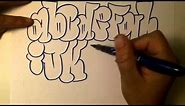 how2art how to draw graffiti alphabet throwies