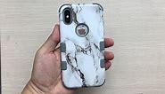 Hybrid 3 Layer Protective marble iPhone X Case's install and uninstall instruction