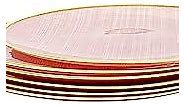 Vikko Glass Charger, 13 Inch Pink Glass Dinner Plate Charger with Gold Rim, Set of 6 Elegant Place Setting Chargers