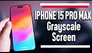 iPhone 15 Pro Max How to Turn On Grayscale Screen | iPhone 15 Plus Pro Max