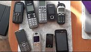 Moja kolekcja starych telefonów komórkowych działających i niedziałających.