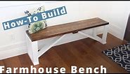 How To Build a Farmhouse Bench | DIY Project | Woodworking Projects