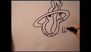 How To Draw Miami Heat Logo|Basketball|Easy Step by Step Drawing Tutorial