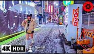 Tokyo Heavy Snow Night Walk in Shinjuku & Shibuya // 4K HDR Spatial Audio